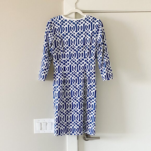 J. McLaughlin Geometric Catalina Cloth Sheath Dress Size S Artsy Career Work - Picture 2 of 8